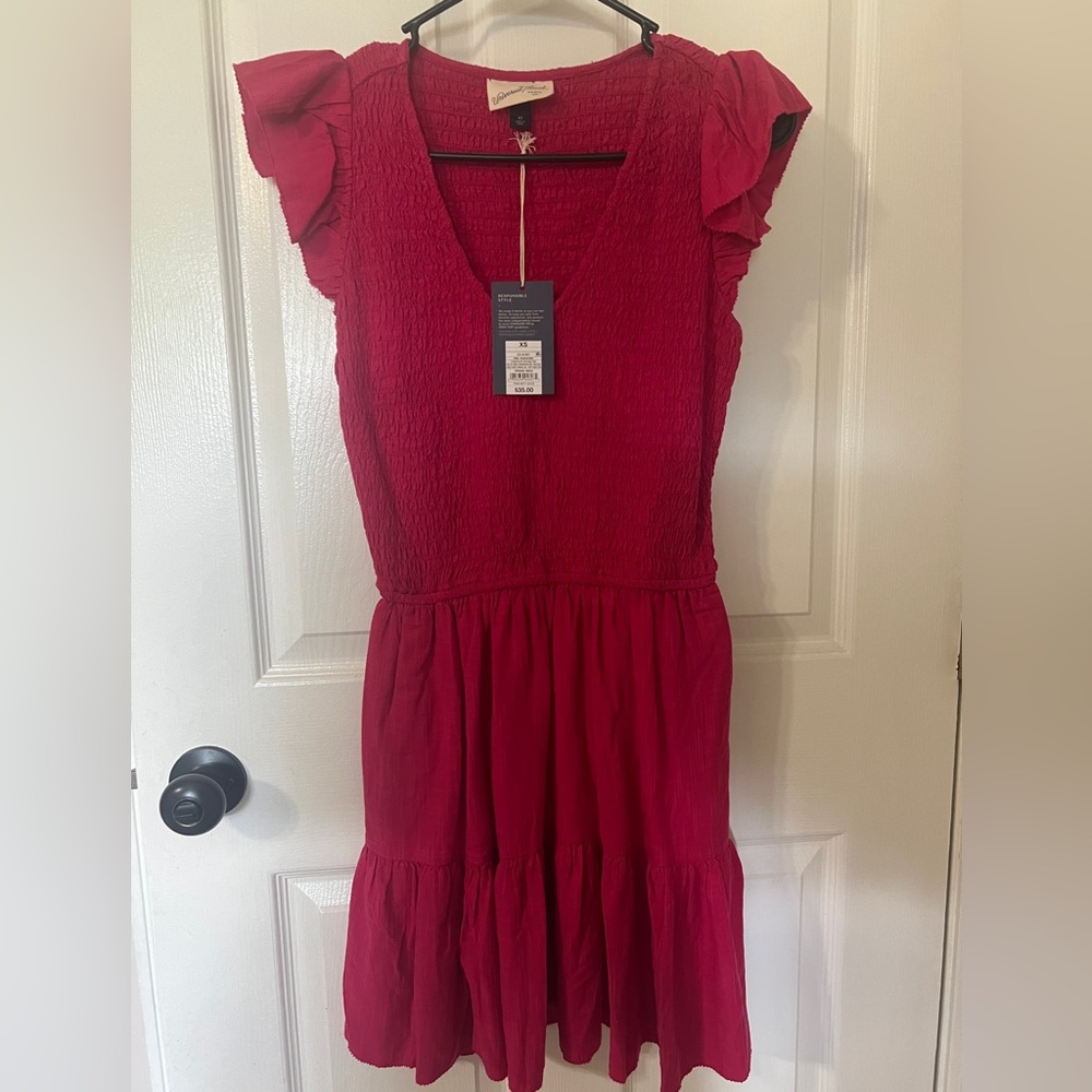 Universal Thread Fuchsia Ruffle Midi Dress - Picture 2 of 3